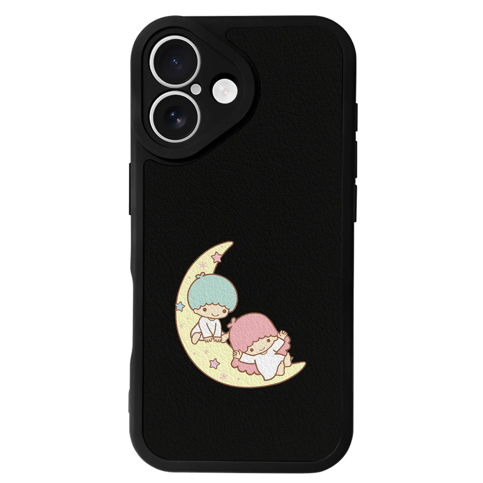 サンリオ グッズ,リトルツインスターズ - IPhone 16シリーズ対応 ・ シリコンスマホケース ・ レザー調 ・ 高精度フィット ・ 耐衝撃 ・ ワイヤレス充電対応 ・ 精密カット